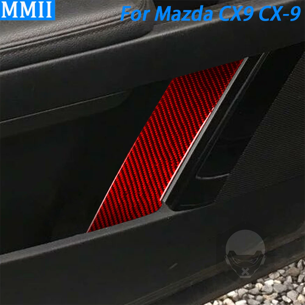 

Red Carbon Fiber Inner Door Handle Panel Trim Cover Car Interior Decoration Accessories Sticker For Mazda CX9 CX-9 2010-2015