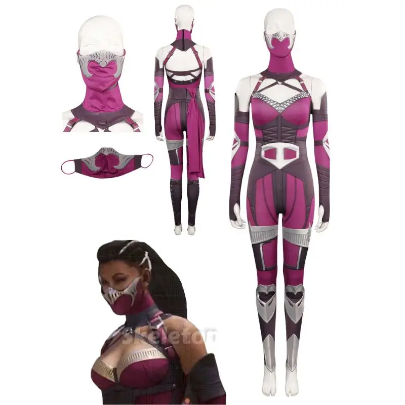 Mileena Cosplay Costume Mortal Kombat 1 Mileena Role Play Adult Women Fantasia Outfit Female Halloween Party Cloth Disguise Suit