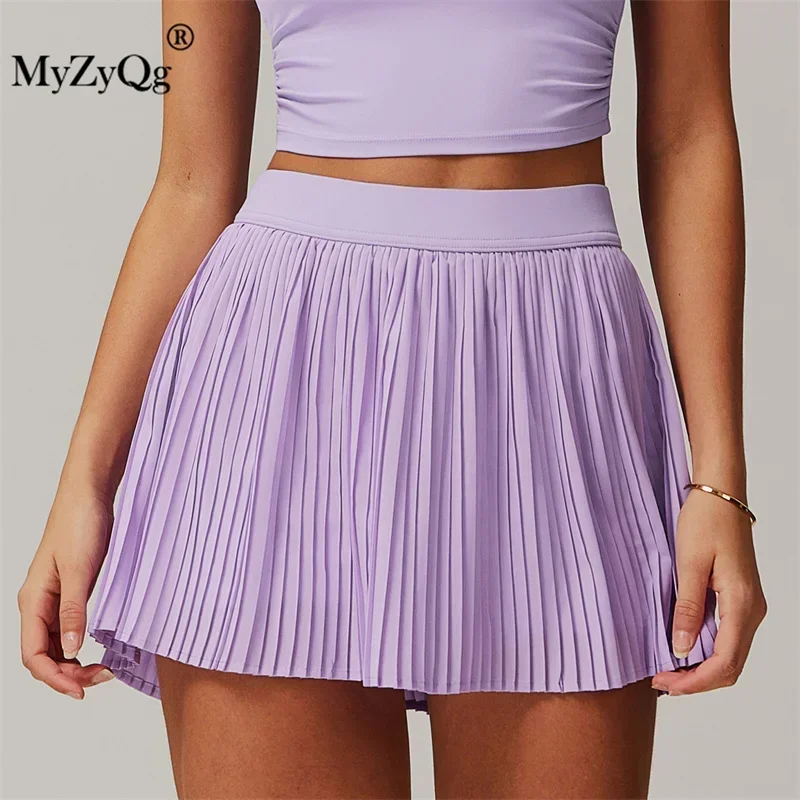 MyZyQg Women Cloud Feeling Breathable Sports Skirt Cover Buttocks Slim Outdoor Fitness Tennis Skirt Anti-slip Yoga Skirt