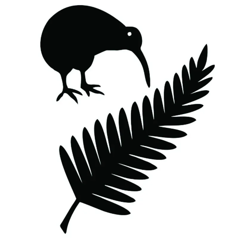

Funny Kiwi Bird and New Zealand Fern Personality Car Stickers for Various Models of Pvc Car Stickers Black/white, 15*11CM
