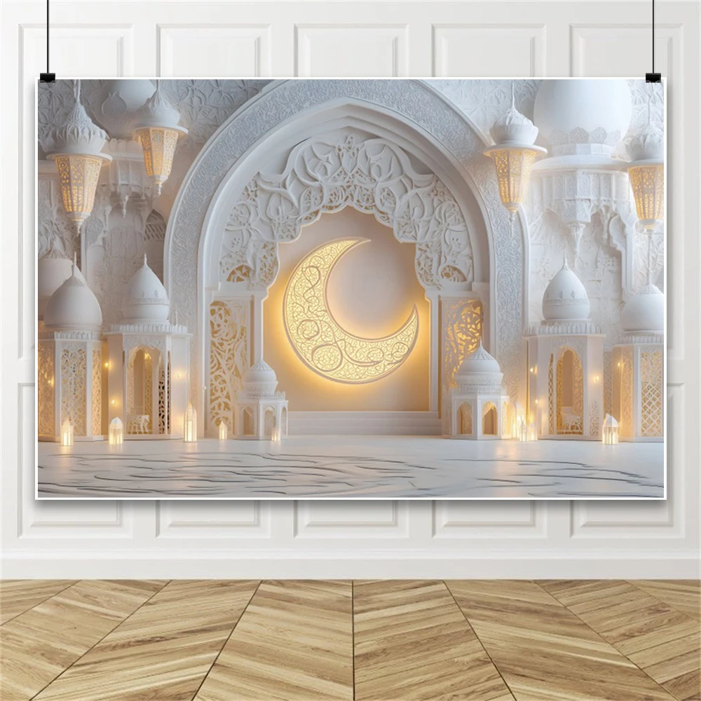イード写真撮影の背景ムバラクゴールデンムーンラマダンモスクイスラム教の背景写真撮影アクセサリーホーム Photozone 装飾