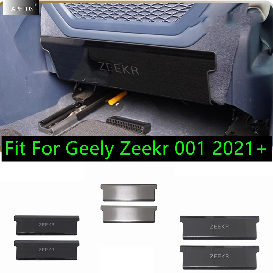 

For Geely Zeekr 001 2021 - 2023 Stainless Steel Car Front Seat Rear Anti Kick Dust Board Pad Frame Cover Interior Accessories