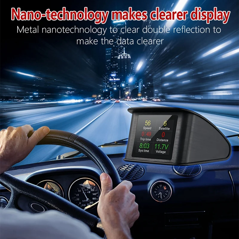 P10 OBD2 On-Board Computer Smart Digital RPM Tachometer Gauge Speedometer HUD Head-Up Display For Car