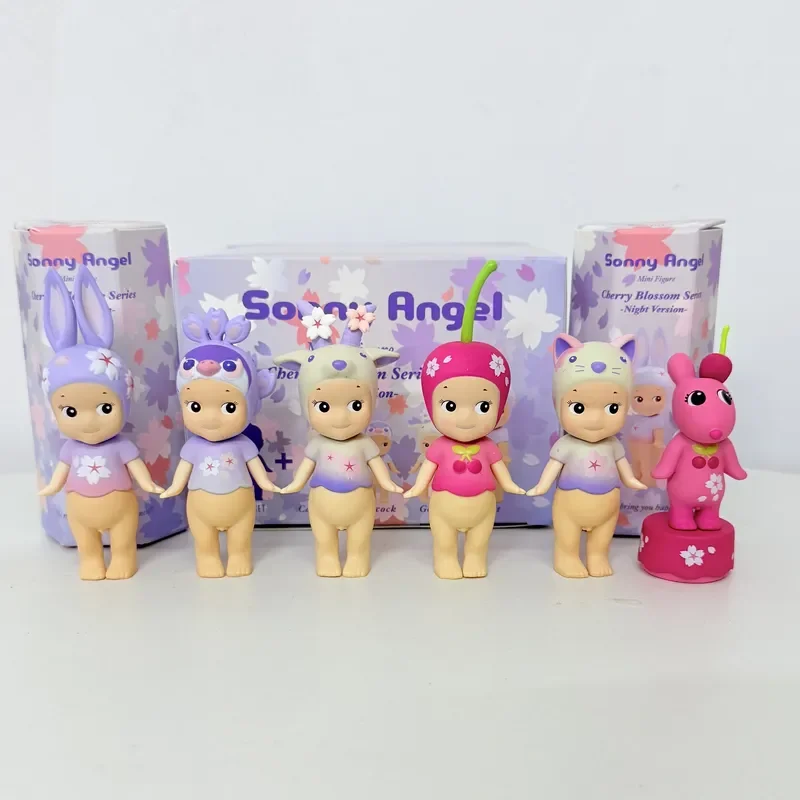 

6Pcs/Box Sonny Angel Blind Box Cherry Blossom Series Nigbt Version Mini Anime Figures Ornaments Dolls Fans Children Gifts