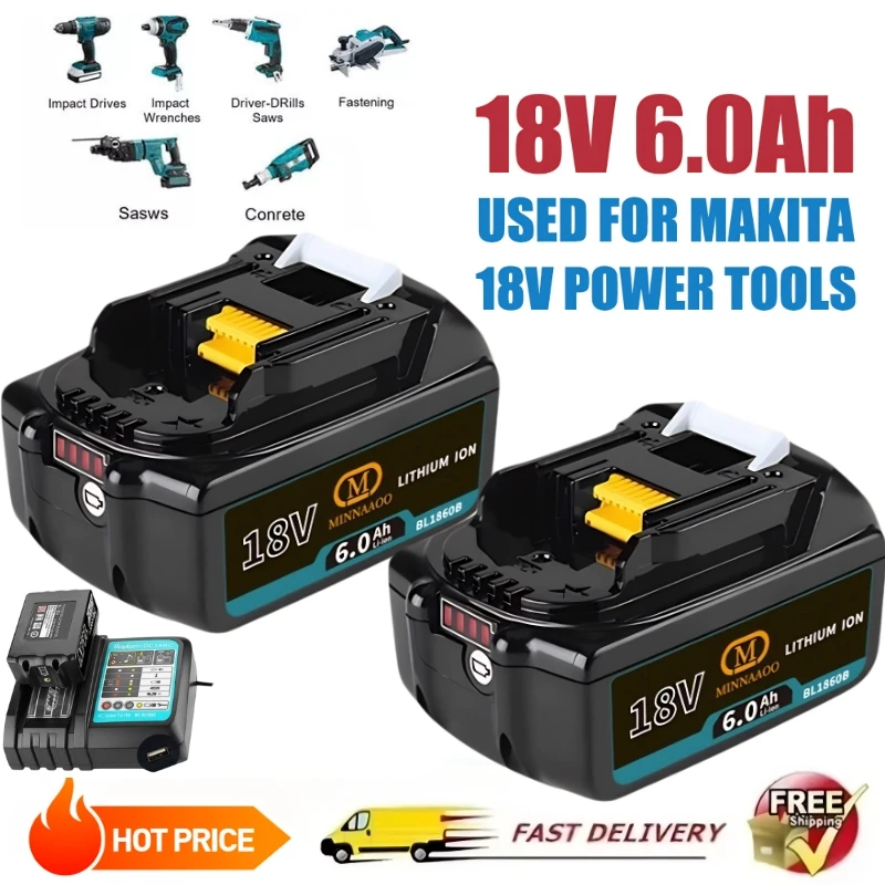 

Оригинальный аккумулятор для Makita 18 В BL1840 BL1850B BL1860B 18 В, замена быстрой зарядки для BL1815 Электроинструменты