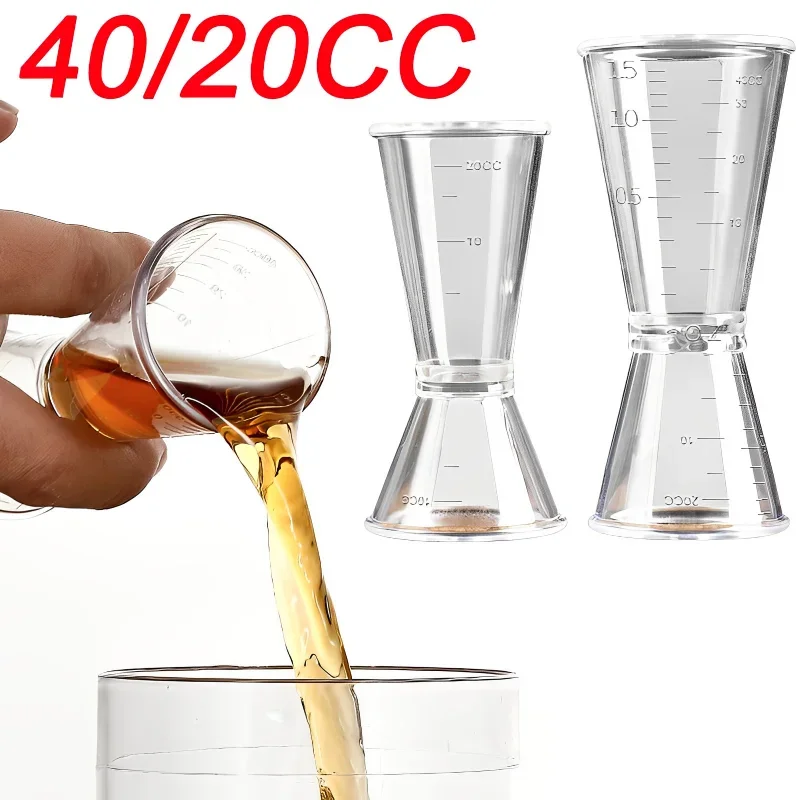 40/10CC Resin Transparent Measuring Cup Party Wine Cocktail Shaker Ounce Cup Measuring Jigger Kitchen Barware Party Supplies