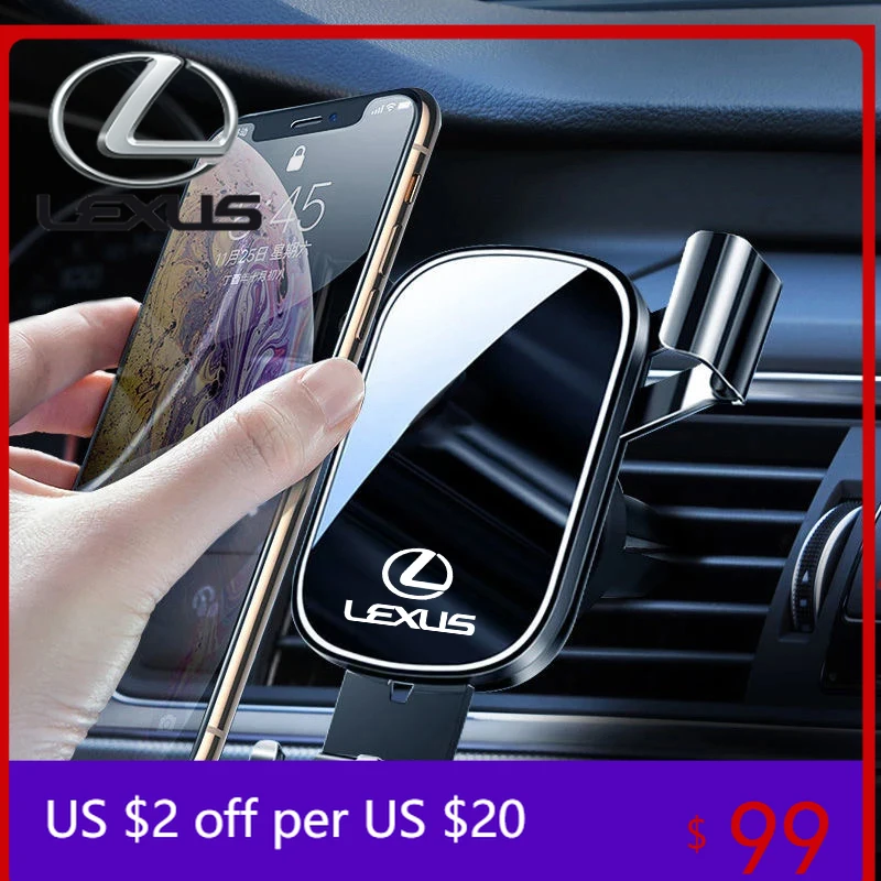 

Interior Mouldings Car Vent GPS Holder Gravity Sensing Auto Grip Phone Holders For Lexus RX300 IS200 IS250 ES350 Ct200h UX250h N