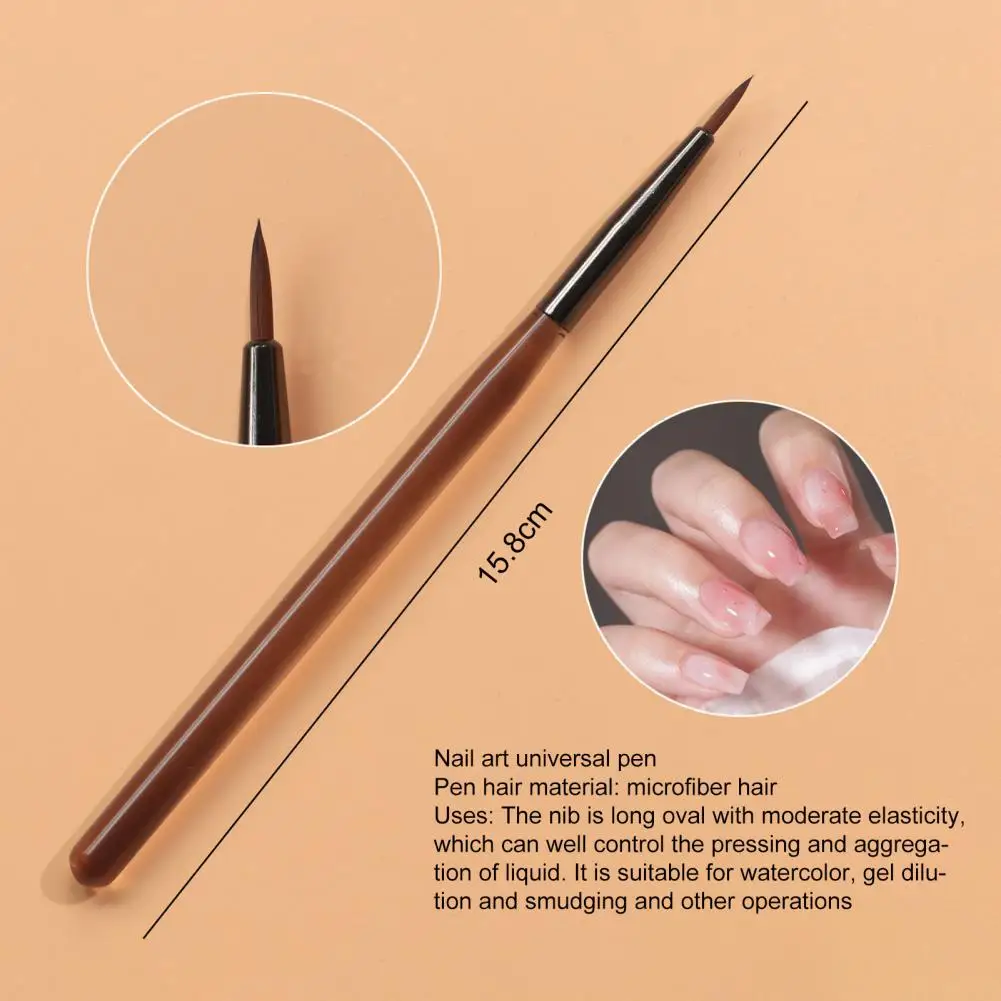 9Pcs Nail Art Brush Soft Bristle Acrylic Handle Painting Pen Professional Carving Accessories Salon Nail Liner Pen Drawing Brush