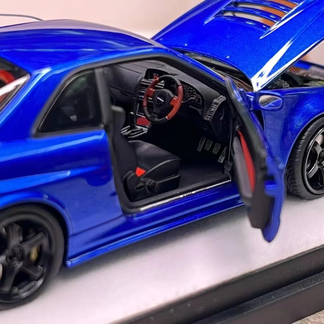 PGM 1:43 GTR R34 Z TUNE viene con motor de aleación, modelo de coche completamente abierto, regalo de colección terminado a pequeña escala