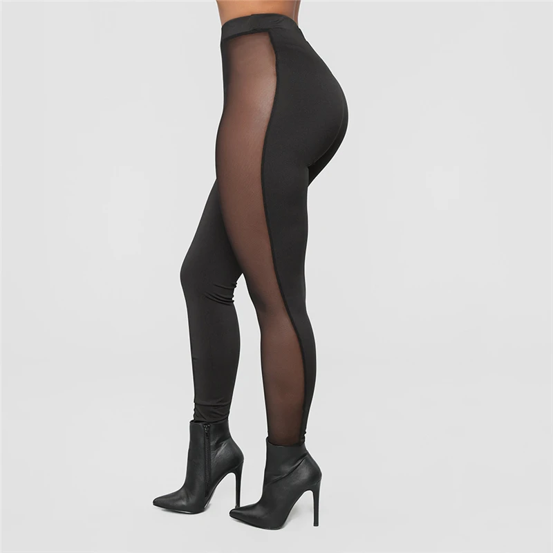 Leggings en maille pour femmes, pantalons de sport, taille haute, push-up, sans couture, vêtements pour femmes, streetwear élégant, mode