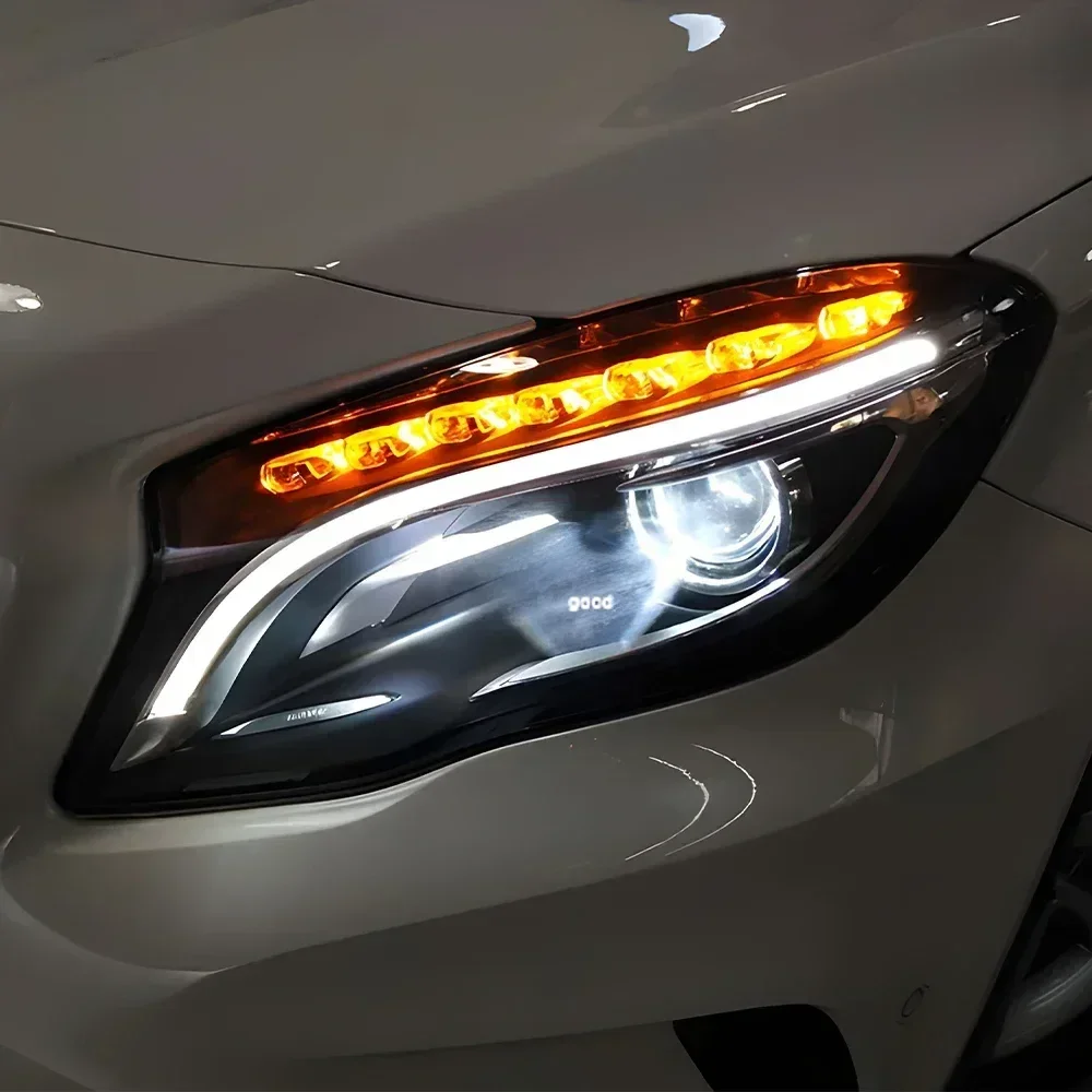 

Обновление автомобильных фар с высокой настройкой в сборе для Benz GLA200 W156 2015-2019, светодиодные линзы проектора, аксессуары для автомобильных фар
