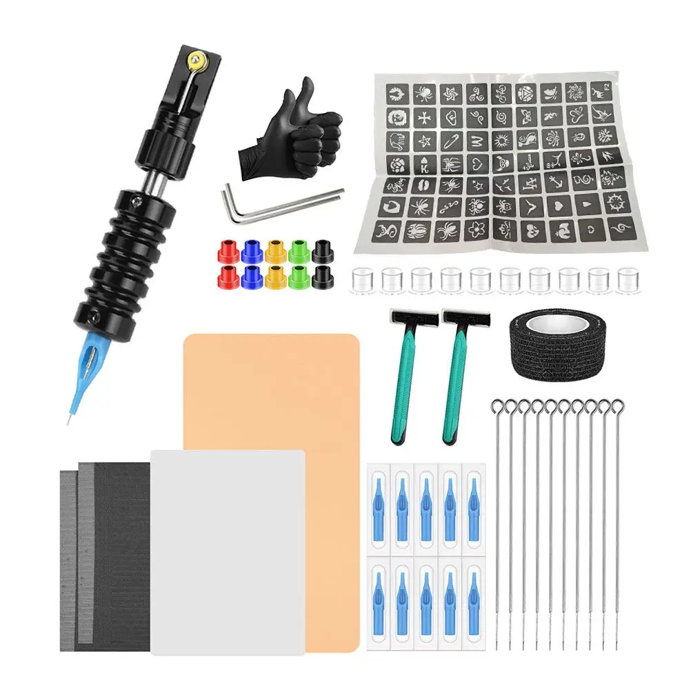 

1Set DIY Tattoos Kit Professional Tattooing Tools Set Lightweight Portable Pen Holder with Needles for Beginners Body Art