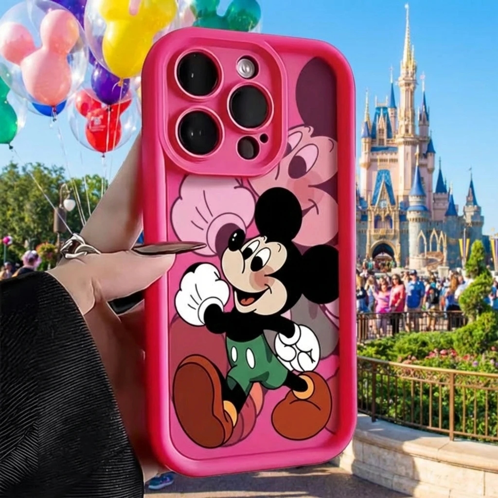 

Милый голографический противоударный чехол с Микки Маусом для iPhone 15 Pro Max 14 13 Pro 12, защитный чехол для мобильного телефона Apple