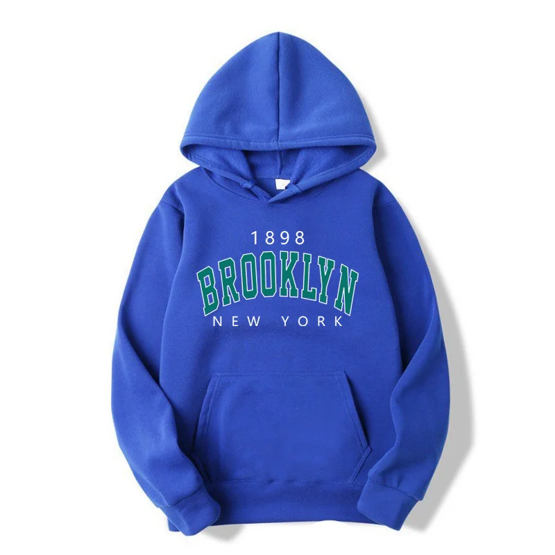 1898 Brooklyn New York Printed Women Hoodies Fashion Fleece Hoody Creativity Pullover Clothing Street Loose Sweatshirts Women\'S