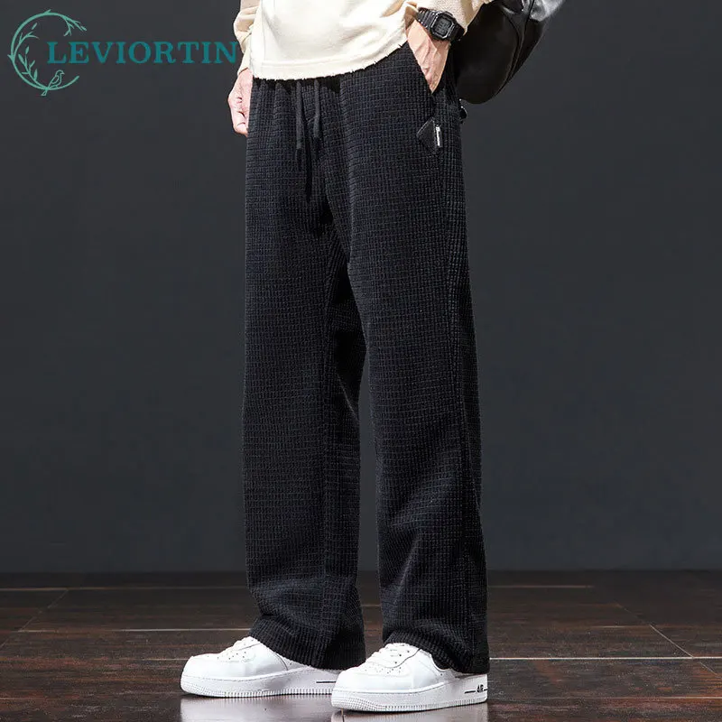 Winter New Fashionable High Street Pants for Men with Wide Hanging Feel, Anxica Leg Pants Loose and Versatile Straight Leg Pants