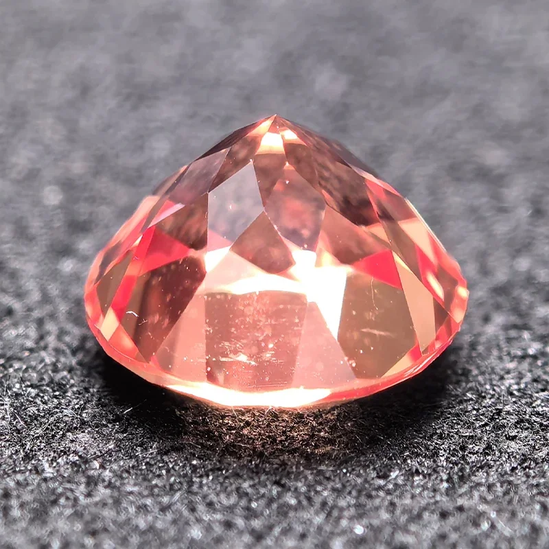 Lab Grown Sapphire Loose Stone Round Shape Sunset Orange Color Charms Beads for DIY Jewelry Making Selectable AGL Certificate