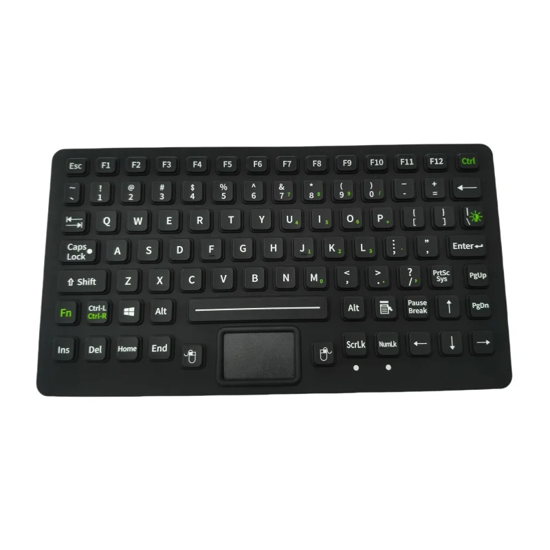 

89-клавишная водонепроницаемая силиконовая клавиатура IP66 с подсветкой сенсорной панели, гигиеническая и герметичная конструкция для промышленного или медицинского использования