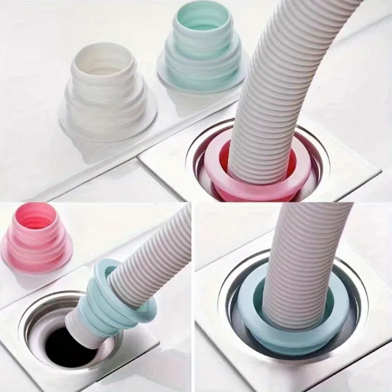 3pcs Silicone Floor Drain Covers, Washing Machine, Bathroom, Kitchen Pipeline, Sewer Anti Blocking