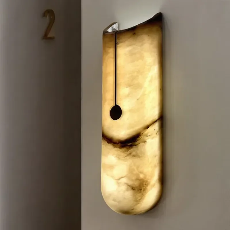 Wall Lamp Post Modern Creative Retro Outdoor Modern Simple Wall Lamp LED Lights Marble Lamp Bases Stone Shades Living Room