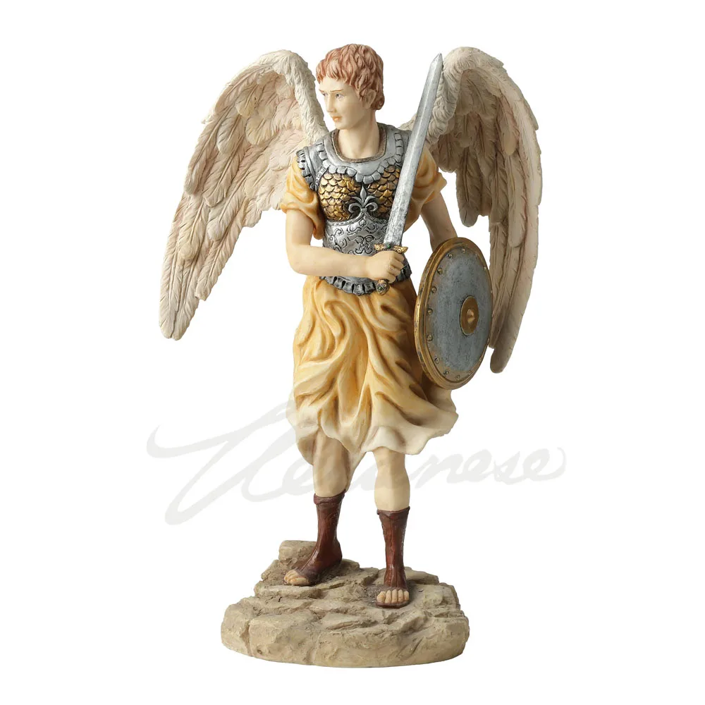 Hand-painted Ceramic Angel Figure Statue Battle Angel Sculpture Home Decoration Birthday Gift Boutique Home Ornaments Collection
