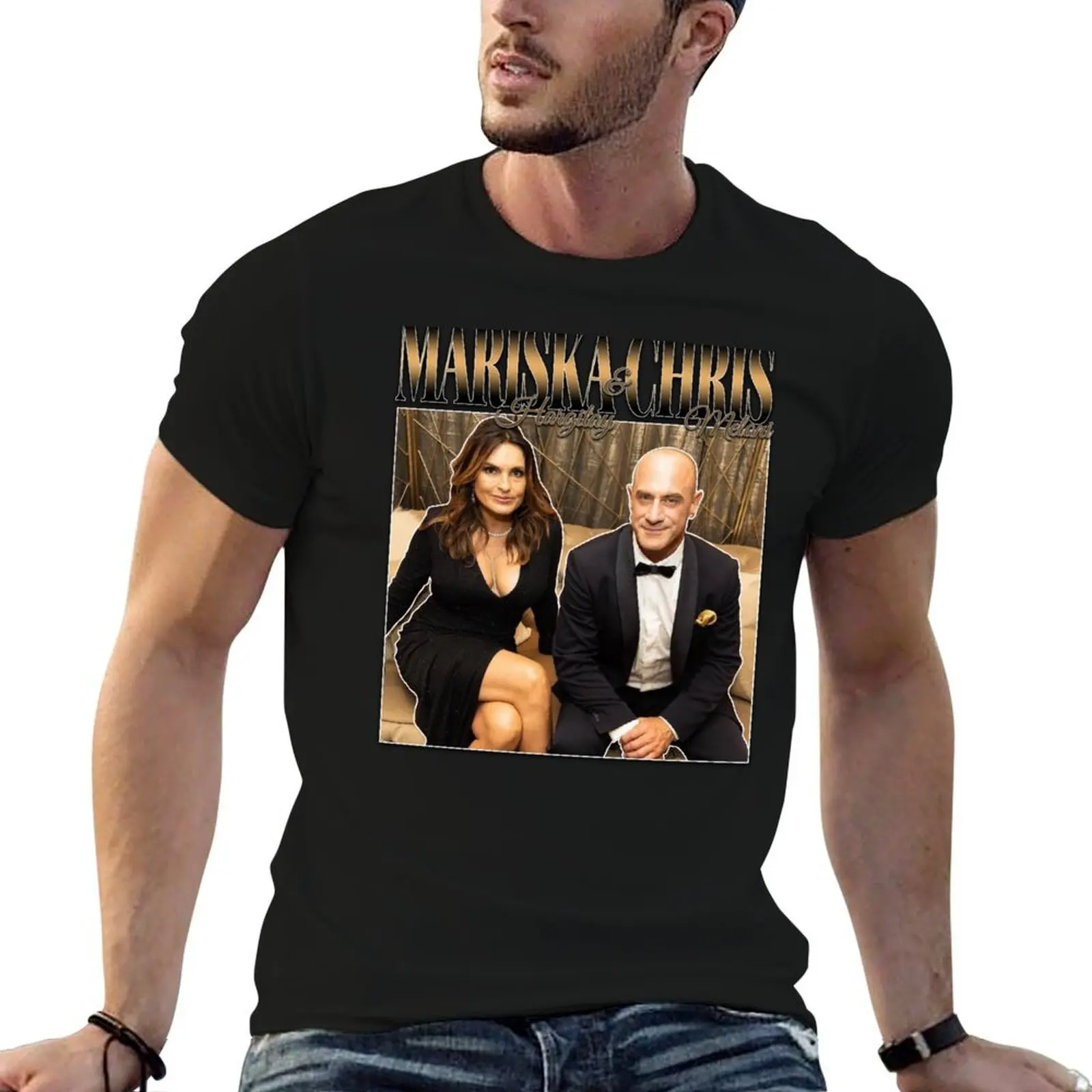 Mariska Hargitay and Chris Meloni Chriska at the Emmys vol 2 90s Inspired Vintage Homage T-Shirt t shirts designer T-Shirt