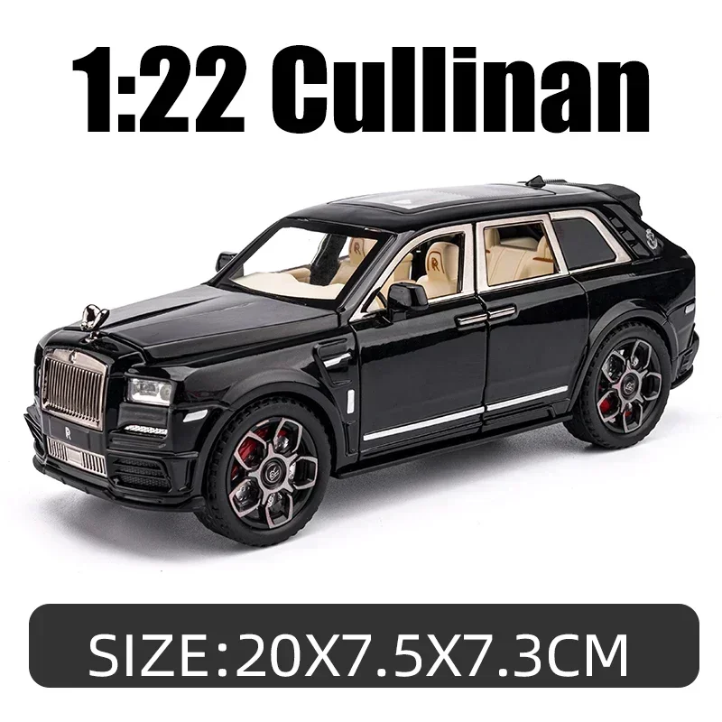 

1/22 Rolls-Royce Cullinan SUV Alloy Model Car Diecast Metal Scale Vehicle Toy Models Collection Sound & Light Toy For Children