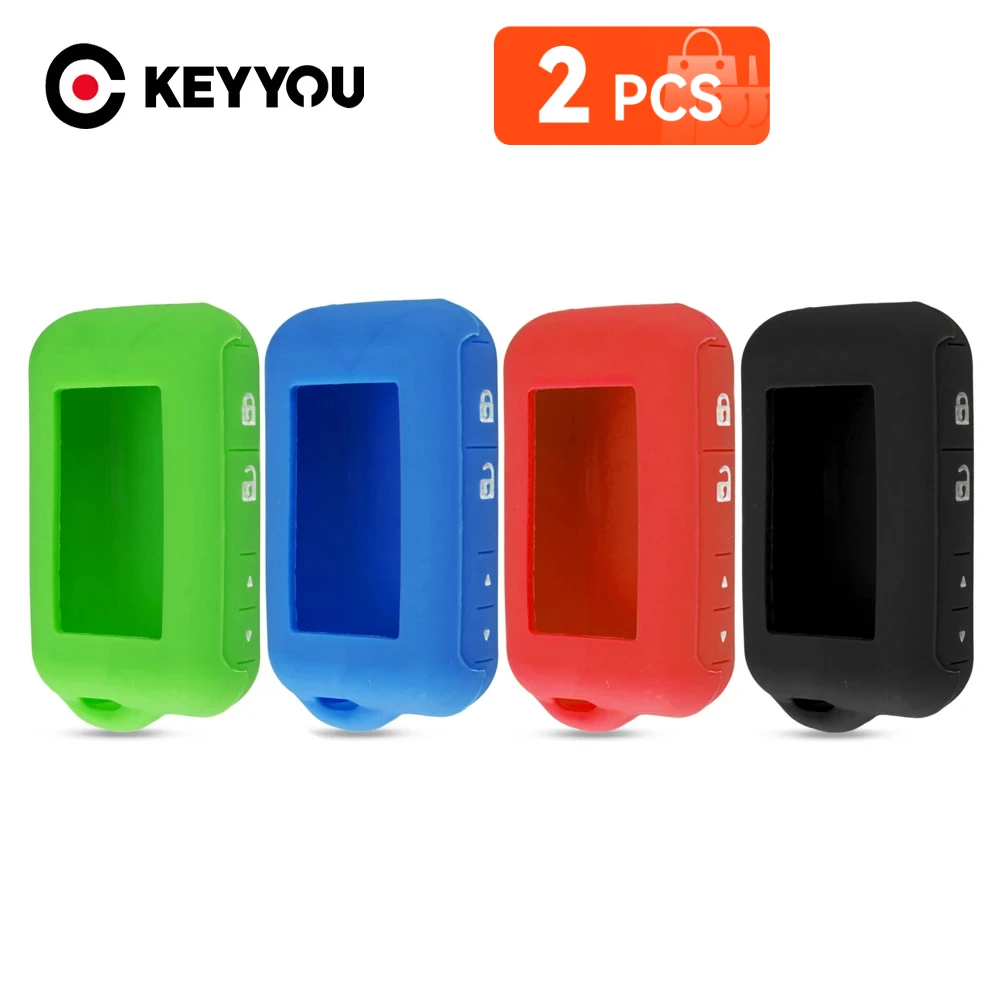 KEYYOU 2PCS Silicone Key Case For Starline A93 A39 Two Way Car Alarm Remote Controller A63 LCD Transmitter Protective Cover