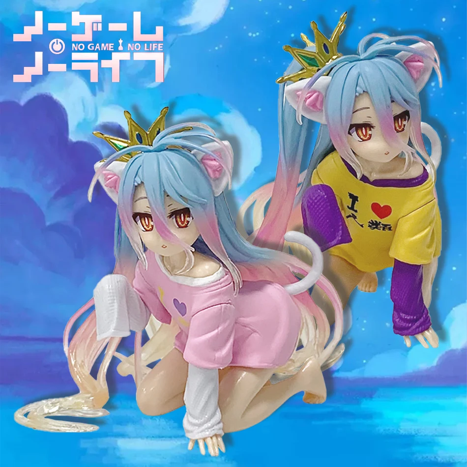 10 CM In Magazzino Orecchio di Gatto Shiro Figura Desktop Carino NO GAME NO LIFE Shiro Animazione Figure Ornamenti Collezione Modelli Giocattoli Regali