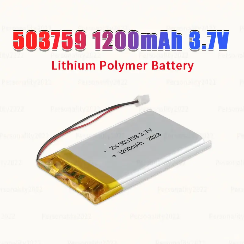 

1 -10pcs 503759 Lipo 053759 Li Polymer Battery 1200mAh 3.7V Lithium Batteries for Blue Tooth Headset Audio Stereo PSP POS Cell