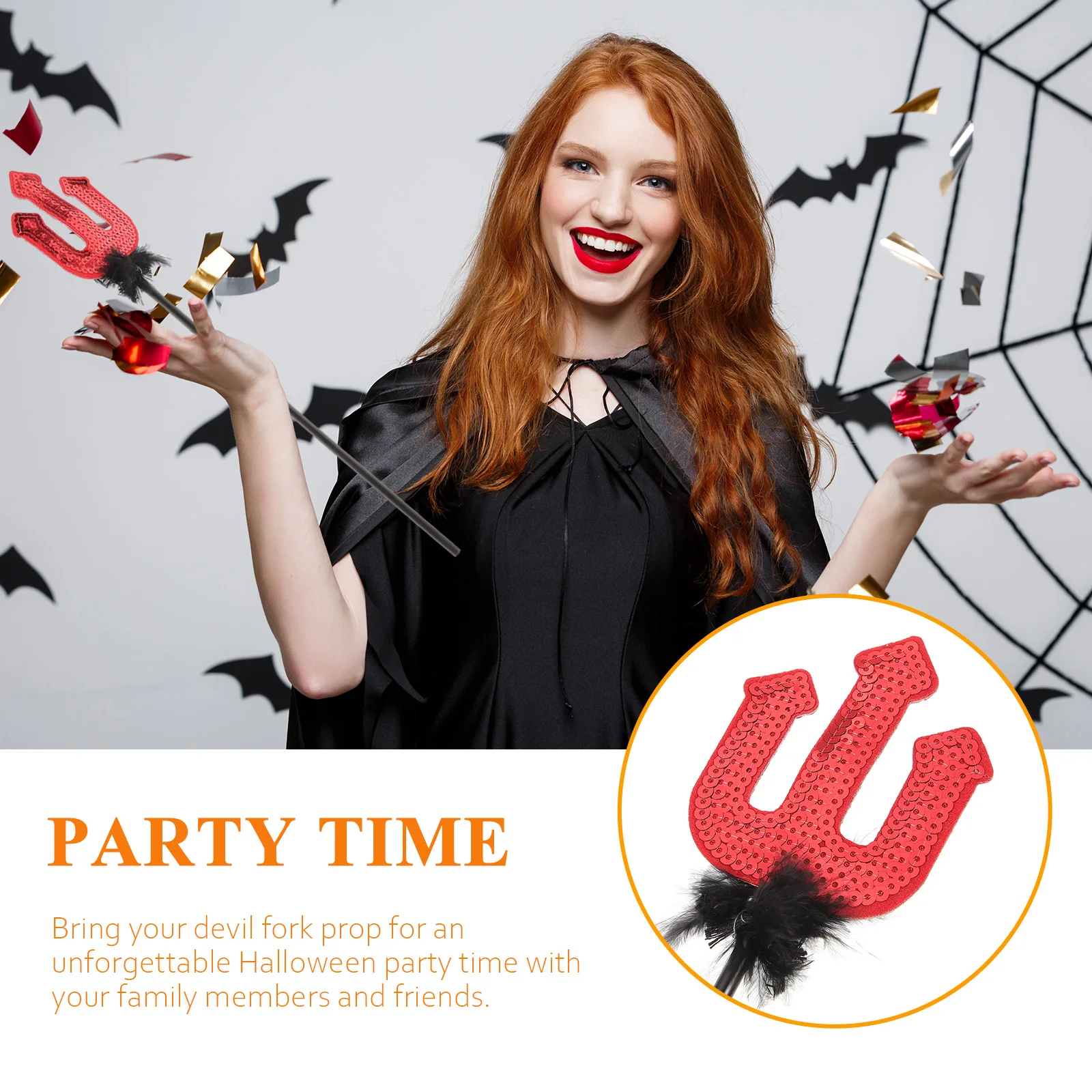 

Red Prop Plastic Demon Costume Accessory Fork Halloween Party Decoration Cosplay Festive Accessories