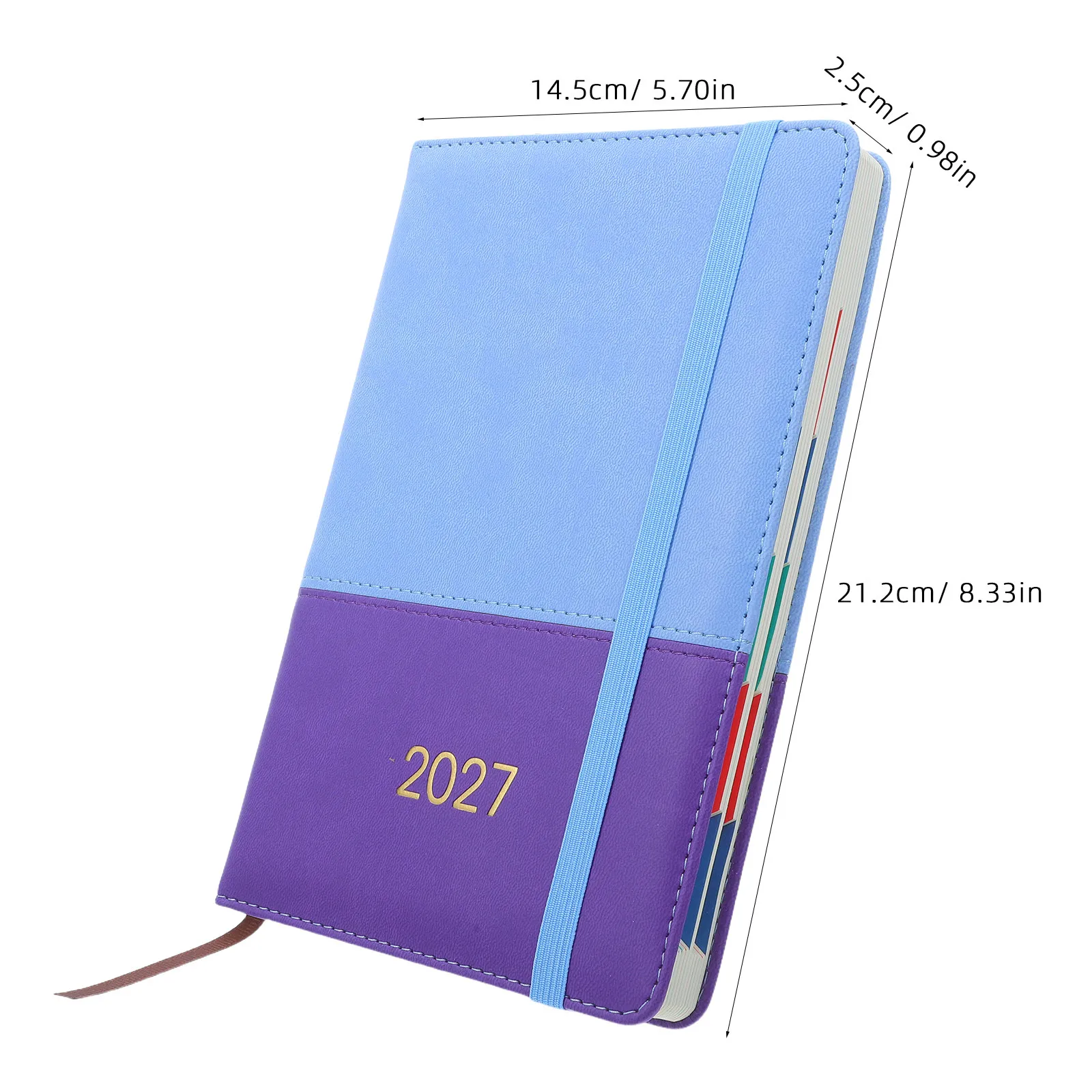 2027 Daily Appointment Book Soft Cover A5 Planner Daily Schedule Organizer Student Business Agenda Notebook Color Blocked Design