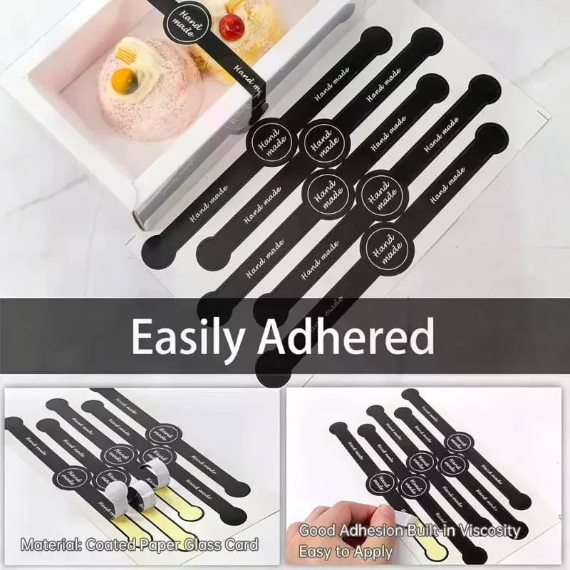 50 Sheets Black Hand Made Sealing Stickers With Strong Adhesion Perfect For Gift Wrapping Baking Packaging DIY Craft