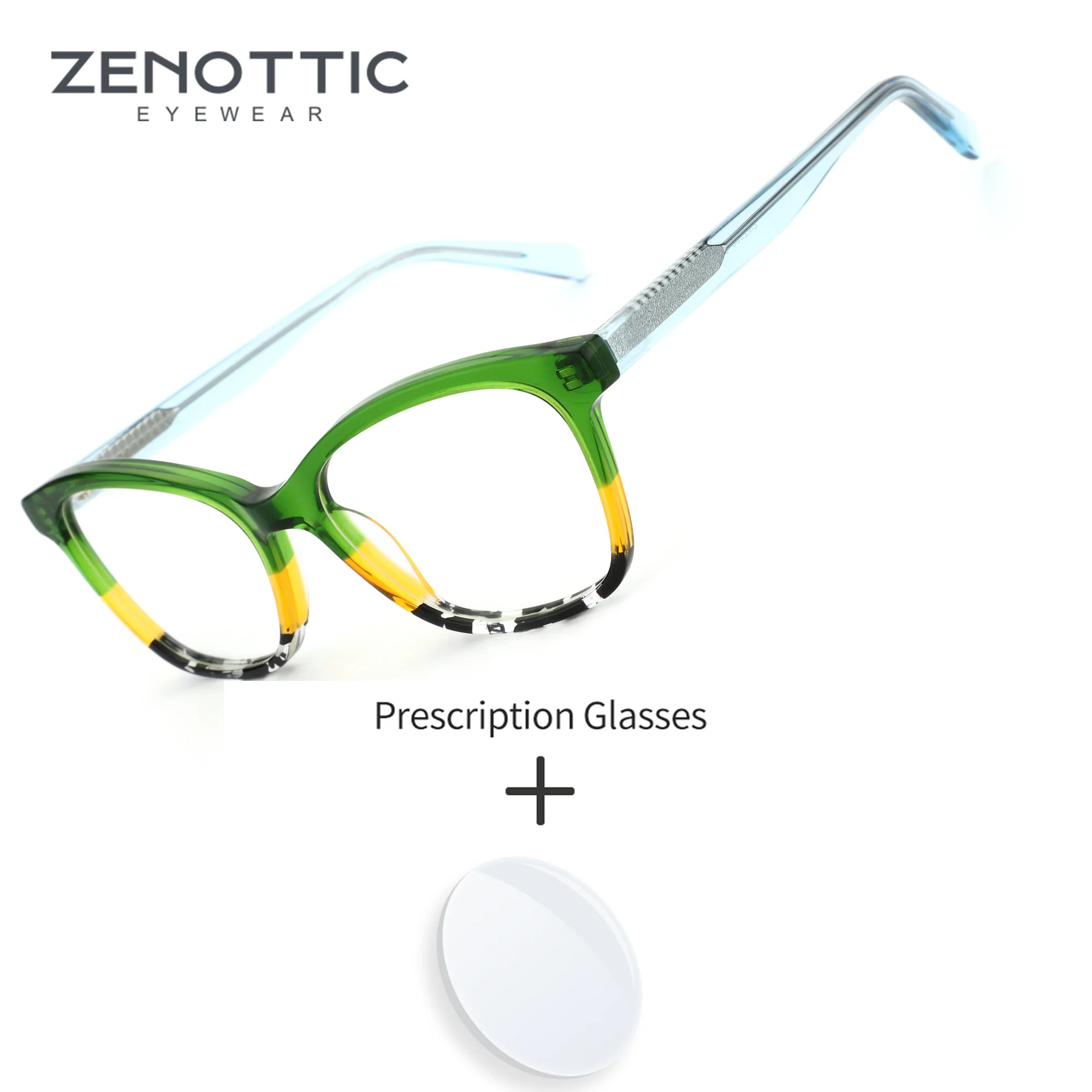 ZENOTTIC Women XXS Size Fashion Trendy Soft Cat Eye Acetate with Blue Light Blocking Lenses Prescription Glasses
