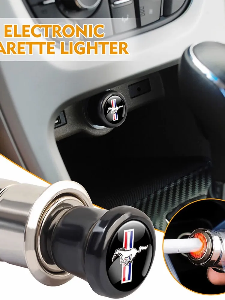 Ventilkern 12V Metall Auto Winddichter Flammenloser Zigarettenanzünder Steckdose für Ford Focus Mustang Mk2 Mk7 Fiesta Everest