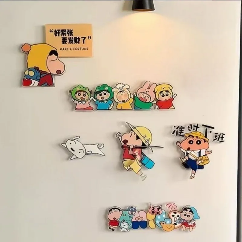 Neue Crayon Shin-chan Acryl-Drehmagnete für den Kühlschrank, kreative, dreidimensionale Cartoon-Dekorationsmagnete – Detail 3