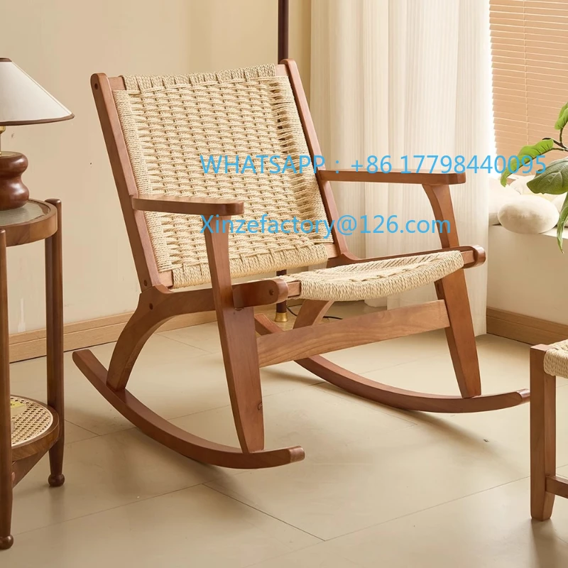 Customizable saddle chair medieval solid wood retro sofa rattan lazy chair