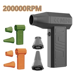 200000RPM Violent Fan Powerful Air Blower Vacuum Dust Cleaner Type-C Charging Strong Winds 52m/s Brushless Turbo Jet Blower