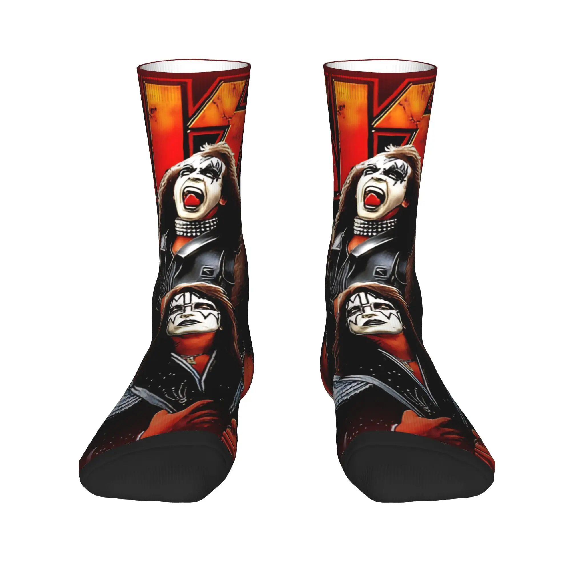 ถุงเท้ากันลื่นลายวง Kiss Metal สำหรับผู้ชาย ใส่สบาย เหมาะกับกิจกรรมกลางแจ้ง ถุงเท้าลำลองลายพิมพ์สำหรับฤดูใบไม้ร่วง