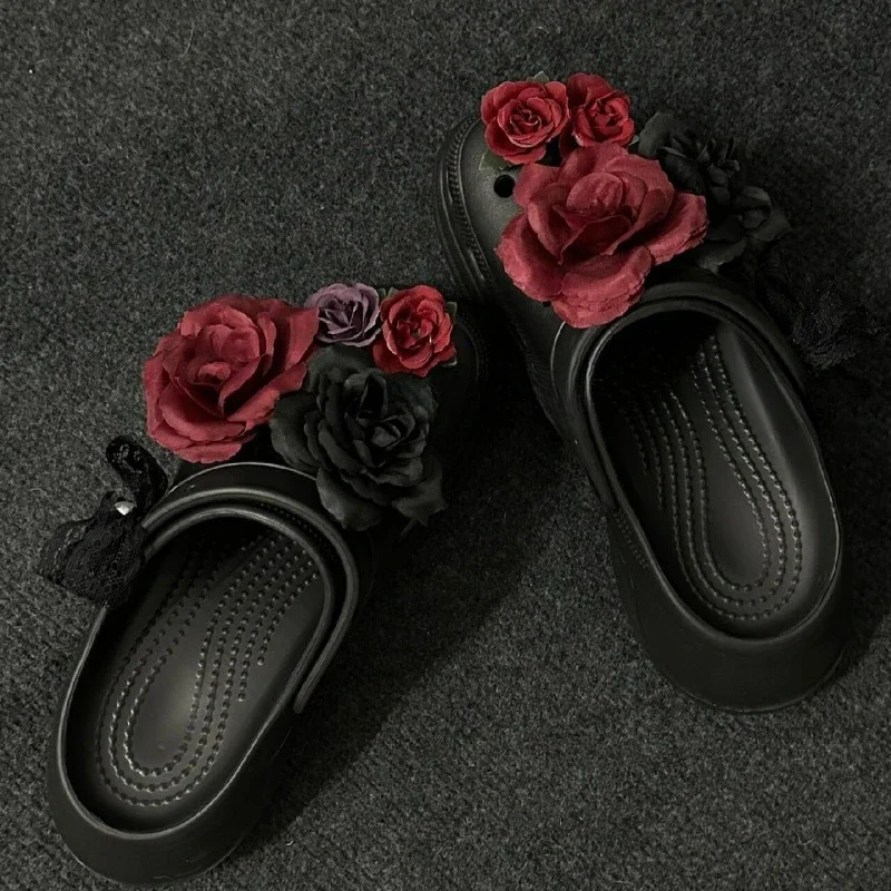 

Elegant Flowers Shoe Charms for Sandals Luxury All-match Charms for Crocs Whole Set DIY Garden Shoe Buckle Trend New Arrivals