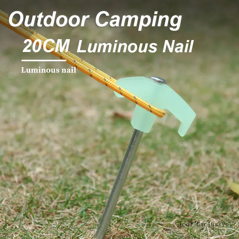 4Pcs/lot 20cm Aluminum Alloy Yard Canopy Tent Pegs Garden Stakes Ground Nail Heavy Duty With Reflective Cord Hammock Camping