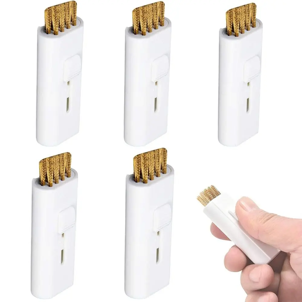Mini Pocket Golf Club Brush Retractable Wire Bristle Iron Regrooving Brushes Dual Side Groove Cleaner Gift for Men Women Golfer