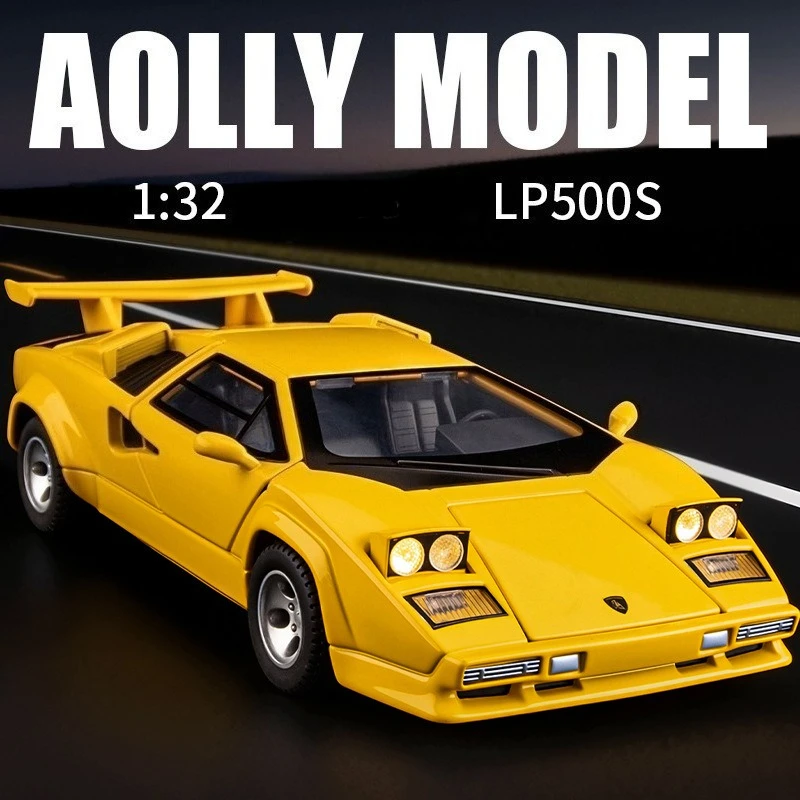 1:32 Countach LP500S سيارة خارقة لعبة سيارة نموذج عجلة القيادة الصوت والضوء لعبة أطفال المقتنيات هدايا عيد الميلاد #1