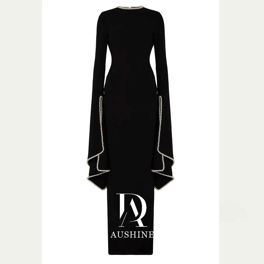 Aushine Dress Floor Length Luxury Birthday Evening Dress Long Sleeves Summer Elegant Wedding Party Gowns For Women Arab 2024