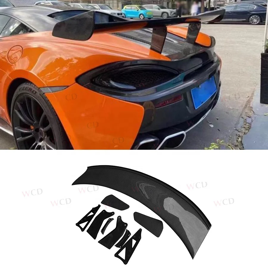 

Задний спойлер из углеродного волокна в стиле GT4 для Mclaren 540 570S, заднее крыло багажника, хвостовой спойлер, сплиттер, диффузор, автомобильные детали