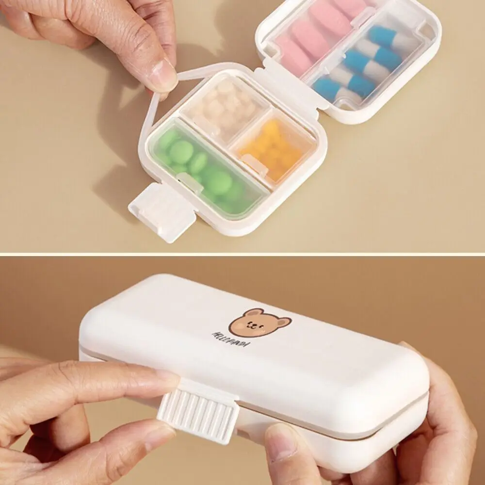 Portable Plastic Pill Organizer Sealed Double Layer Pill Storage Box Moistureproof Health Care Medicine Box