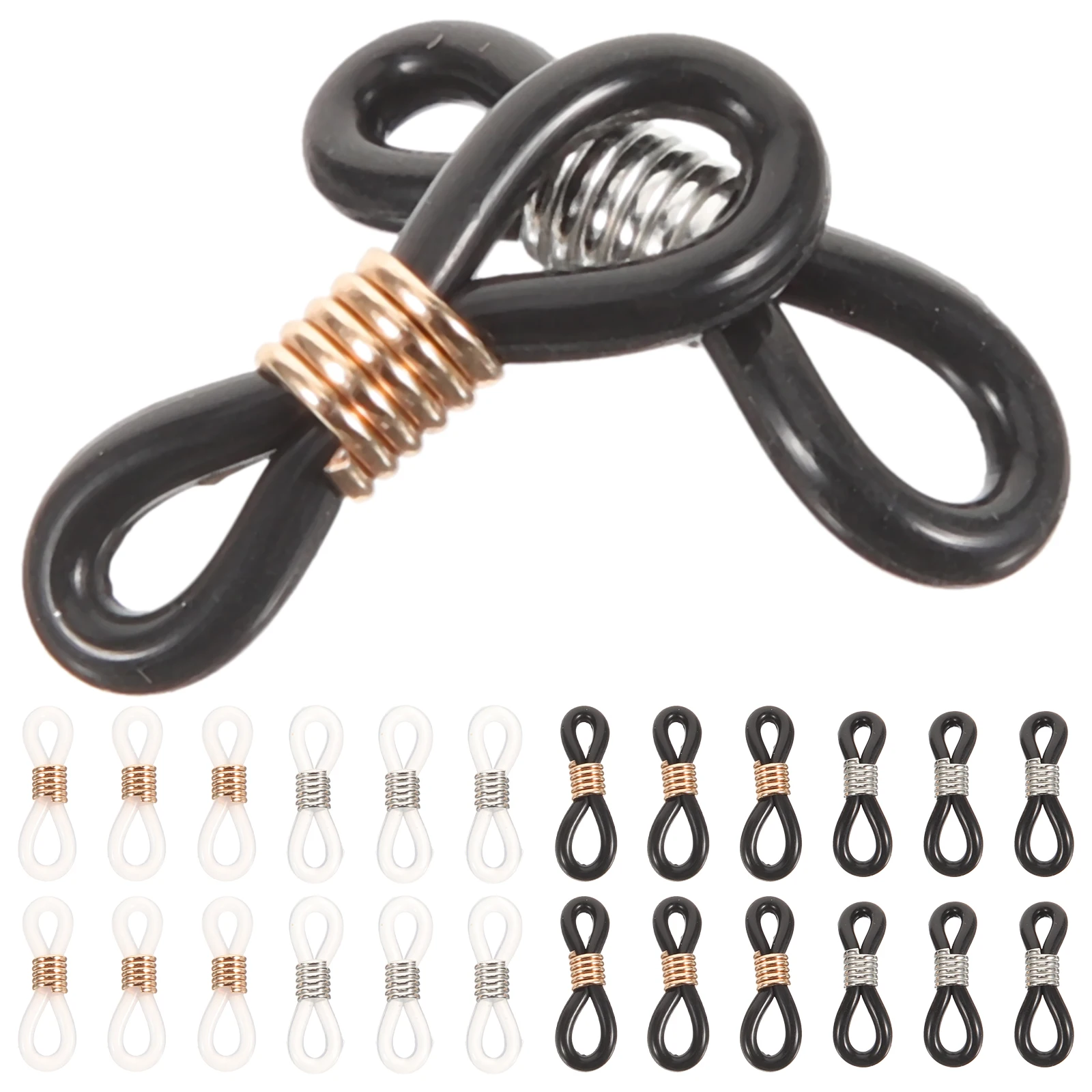 

100pcs Eyeglasses Chain Accessories Flexible Soft Silicone Ring Non Slip Glasses Holder Loops Cord Ends Easy Install Durable