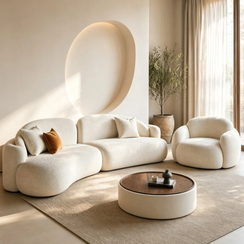 Fabric sofa living room irregular design rest area reception chair