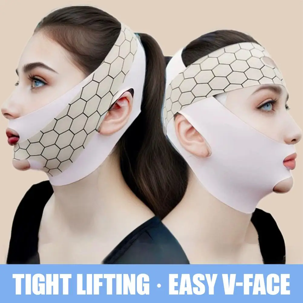 Reusable V Line Mask Facial Slimming Strap Double Chin Reducer Chin Up Mask Face Lifting Belt V Shaped Slimming Face Mask