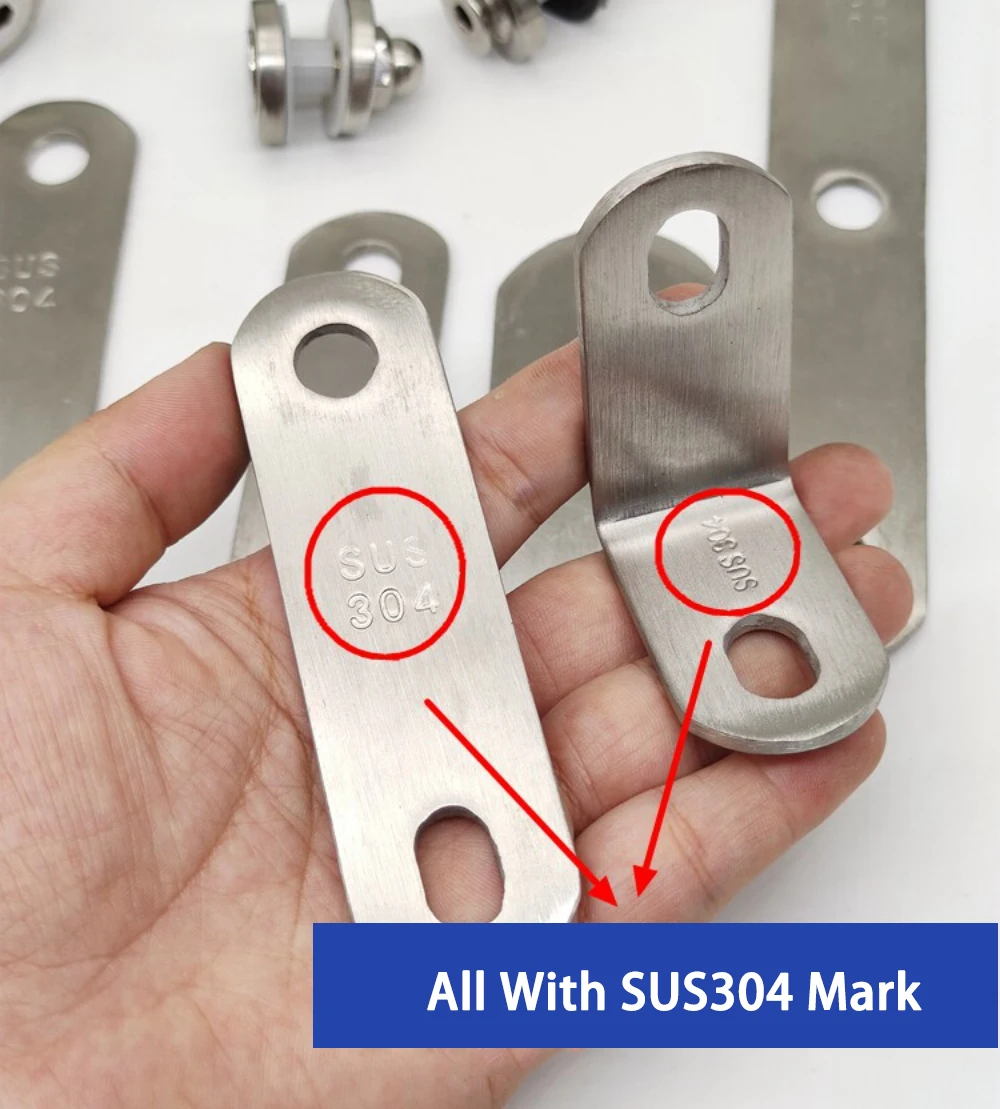 304 Stainless Steel Railing Bracket Ear Piece Solid 4mm Thick Balcony Stair Handrail Glass Clamp Connecting Fixing Ferrule