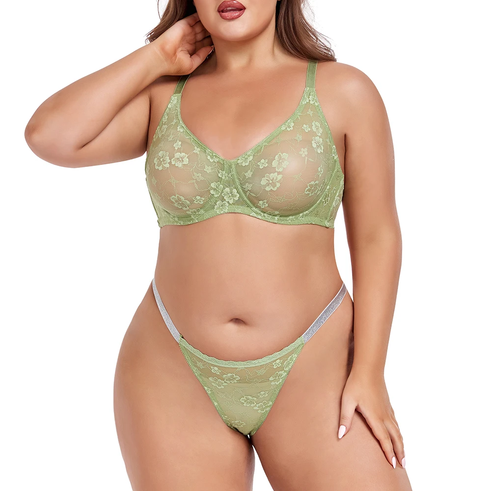 

Women Bras Set - Sissy Sexy Lingerie Bras & Thong, Plus Size Lace Bra & Briefs Collection BH Tops Ladies Underwear